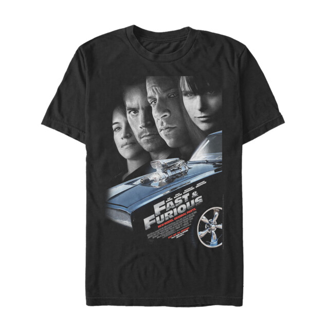 Men's Fast & Furious Character Poster  Adult T-Shirt