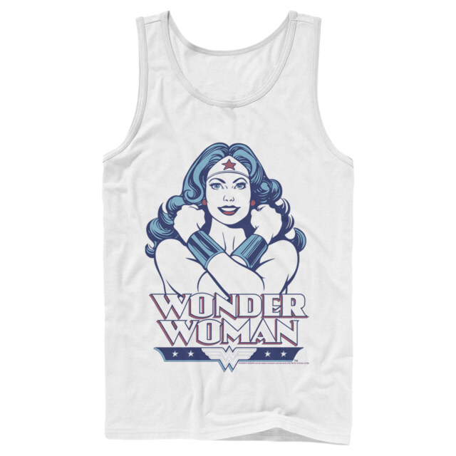 Men's Justice League Cross Chest Portrait  Adult Tank Top