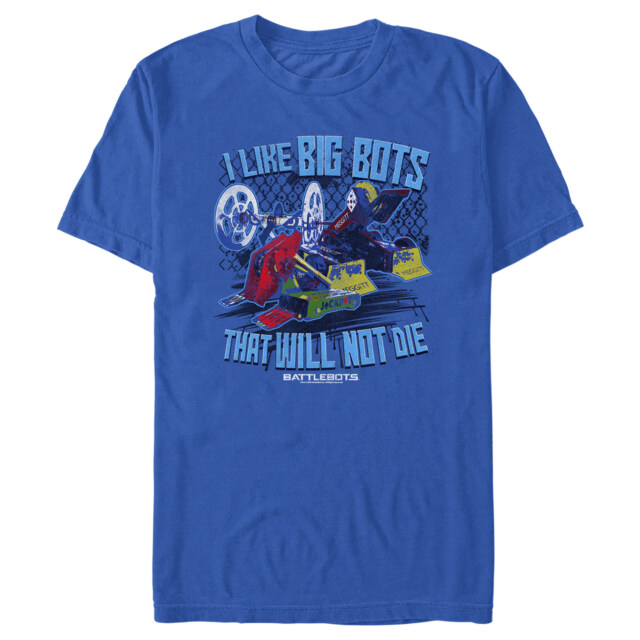Men's Battlebots I Like Big Bots that Will Not Die  Adult T-Shirt