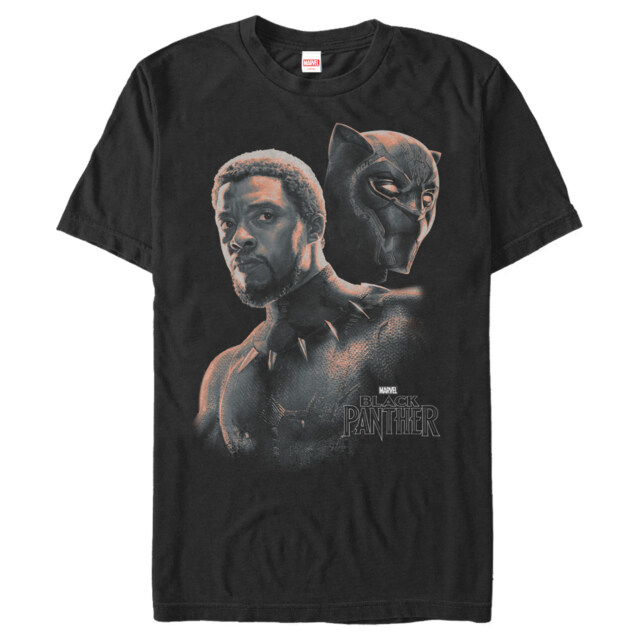 Men's Marvel Black Panther 2018 Unmasked Hero  Adult T-Shirt