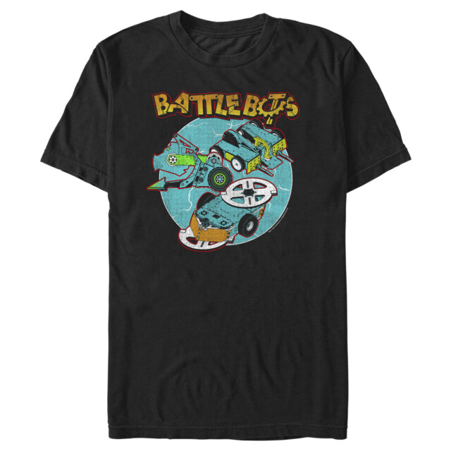 Men's Battlebots Whiplash, SawBlaze, and Rotator  Adult T-Shirt