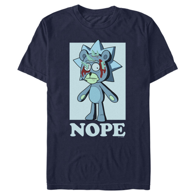 Men's Rick And Morty Teddy Rick Nope  Adult T-Shirt