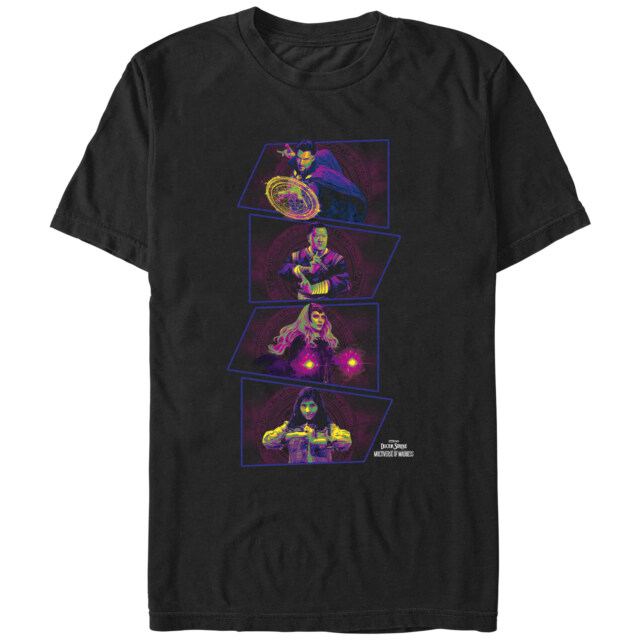 Men's Marvel Doctor Strange in the Multiverse of Madness Neon Panels  Adult T-Shirt