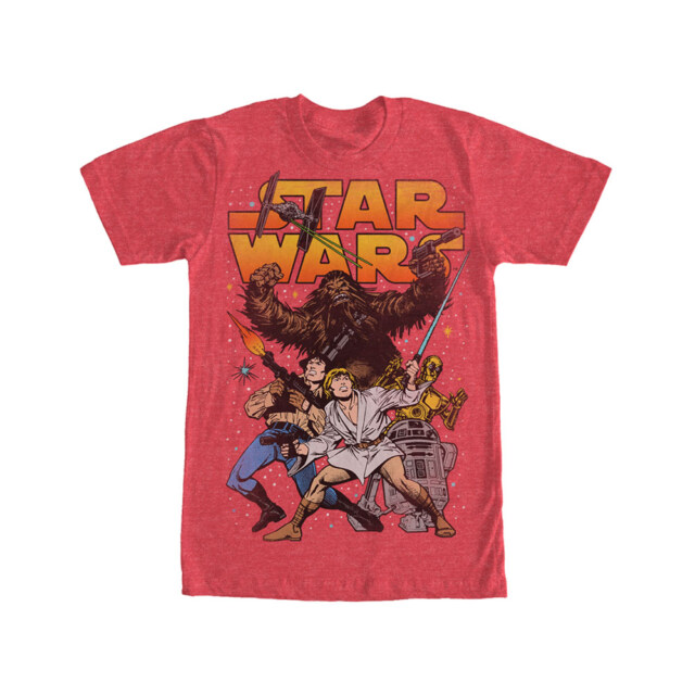 Men's Star Wars Comic Battle Pose  Adult T-Shirt