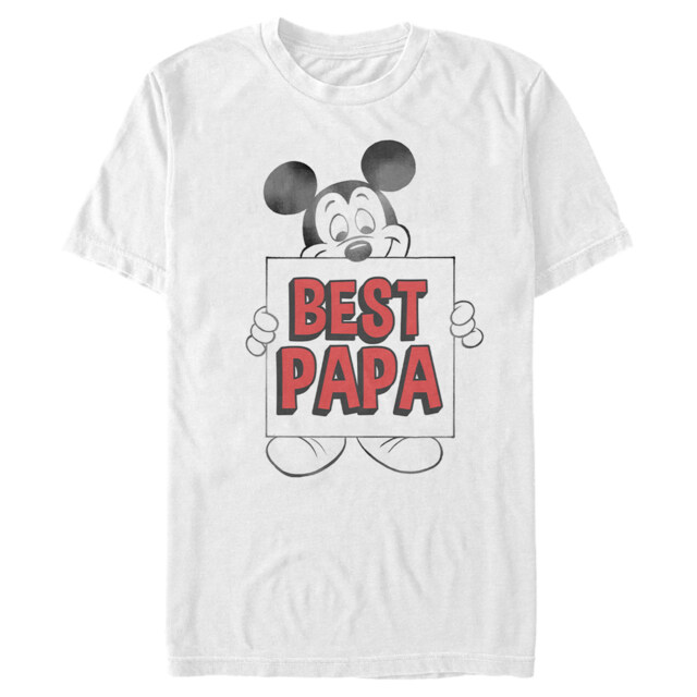 Men's Mickey & Friends Father's Day Best Papa Sign  Adult T-Shirt