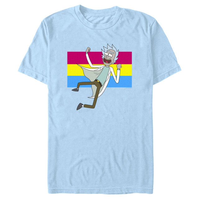 Men's Rick And Morty Pansexual Flag Rick  Adult T-Shirt