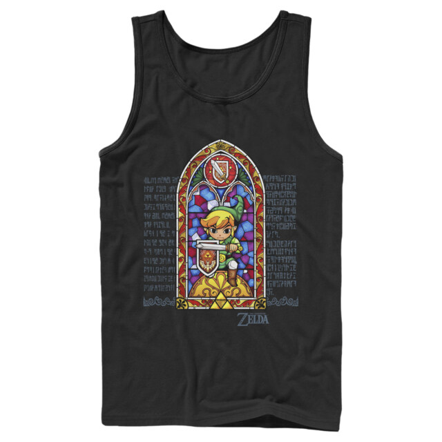 Men's Nintendo Legend of Zelda Stained Glass  Adult Tank Top