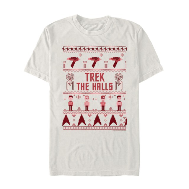 Men's Star Trek Ugly Christmas Trek the Halls  Adult T-Shirt