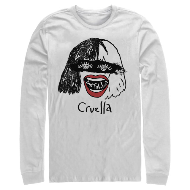 Men's Cruella Look Fabulous Drawing  Adult Long Sleeve Shirt