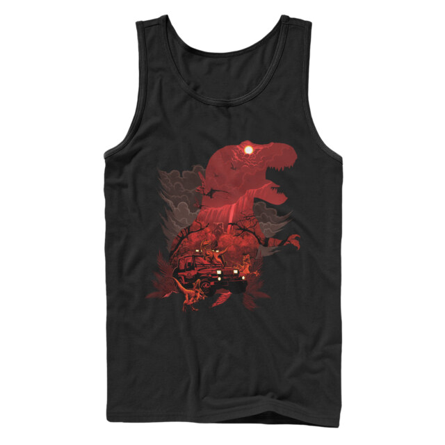 Men's Jurassic Park T. Rex Silhouette  Adult Tank Top