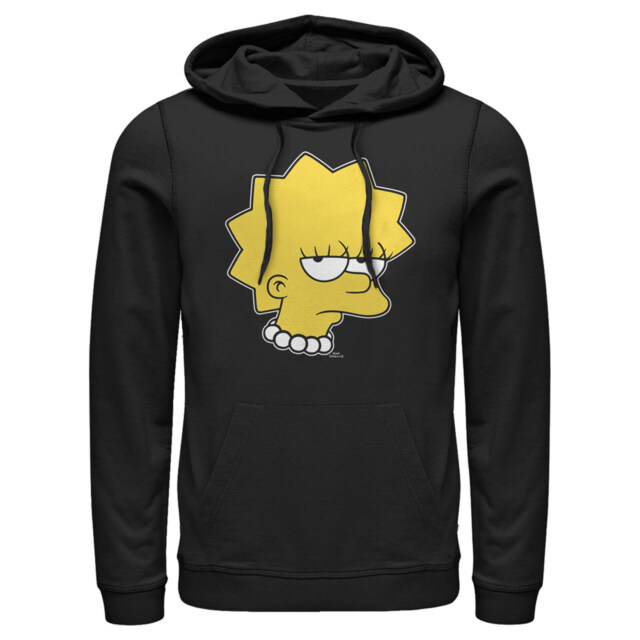 Men's The Simpsons Unamused Lisa  Adult Pull Over Hoodie
