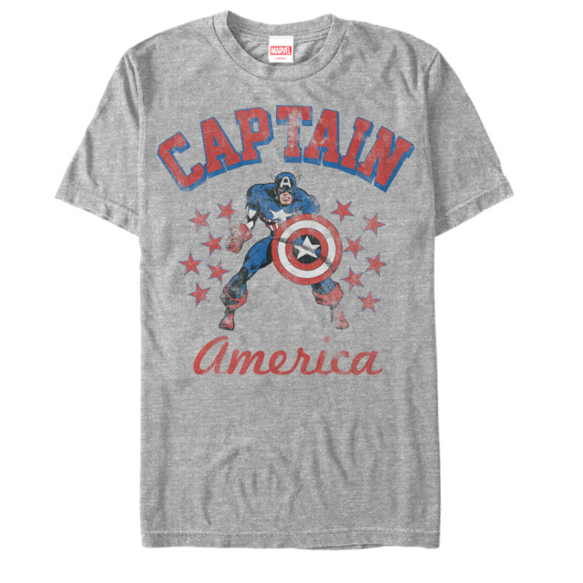 Men's Marvel Classic Captain America Stars  Adult T-Shirt