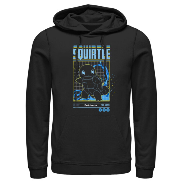Men's Pokemon Squirtle Retro Grid  Adult Pull Over Hoodie