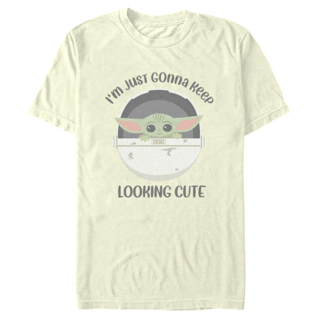 Men's Star Wars: The Mandalorian Grogu I'm Just Gonna Keep Looking Cute  Adult T-Shirt