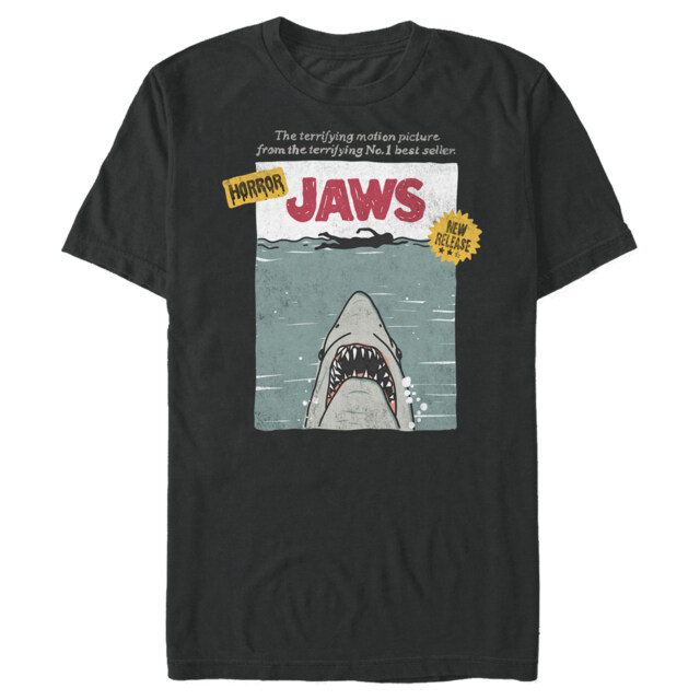 Men's Jaws Classic Poster Sketch  Adult T-Shirt