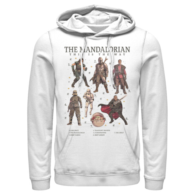Men's Star Wars: The Mandalorian Character Guidebook  Adult Pull Over Hoodie