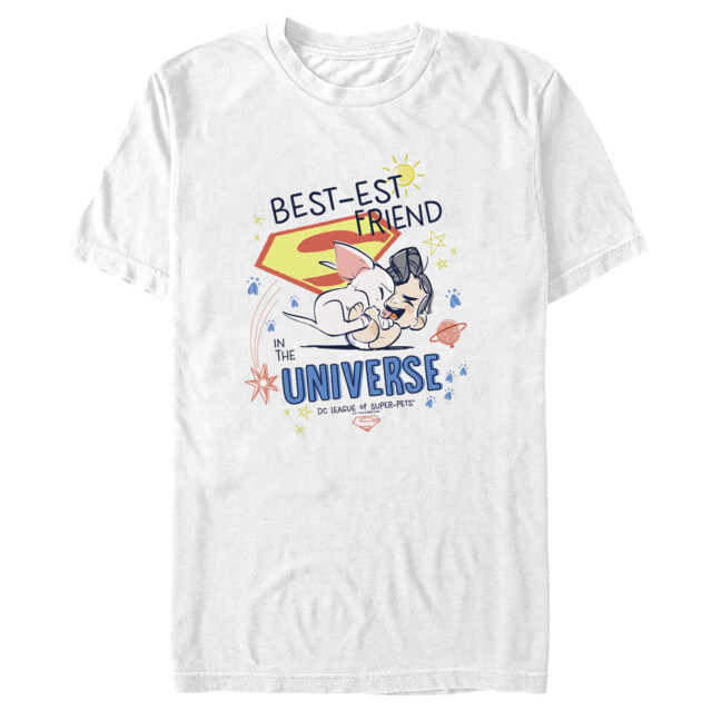 Men's DC League of Super-Pets Cartoon Best-est Friend in the Universe  Adult T-Shirt
