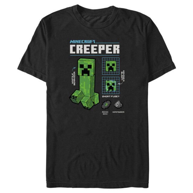 Men's Minecraft Creeper Graph  Adult T-Shirt
