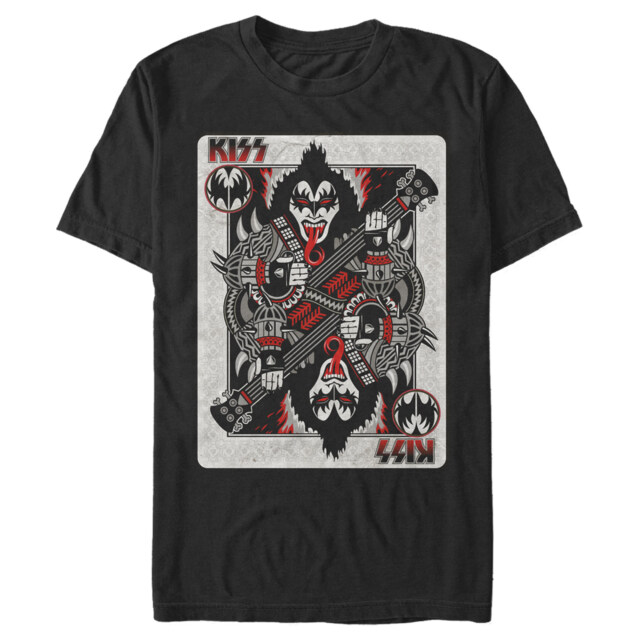 Men's KISS Gene Simmons Playing Card  Adult T-Shirt