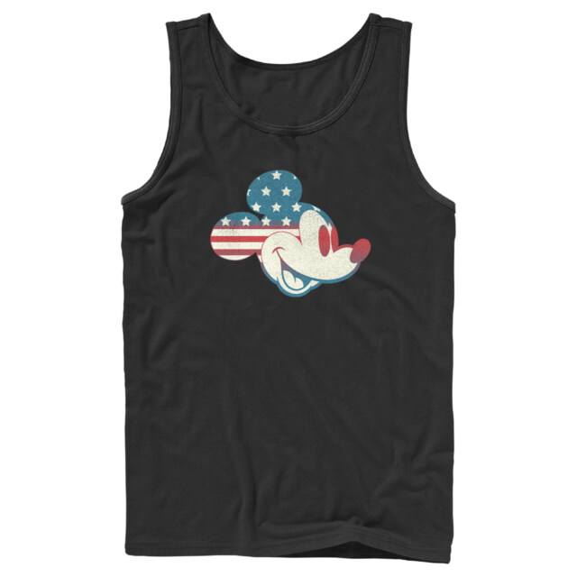 Men's Mickey & Friends Fourth of July Mickey Mouse Face  Adult Tank Top