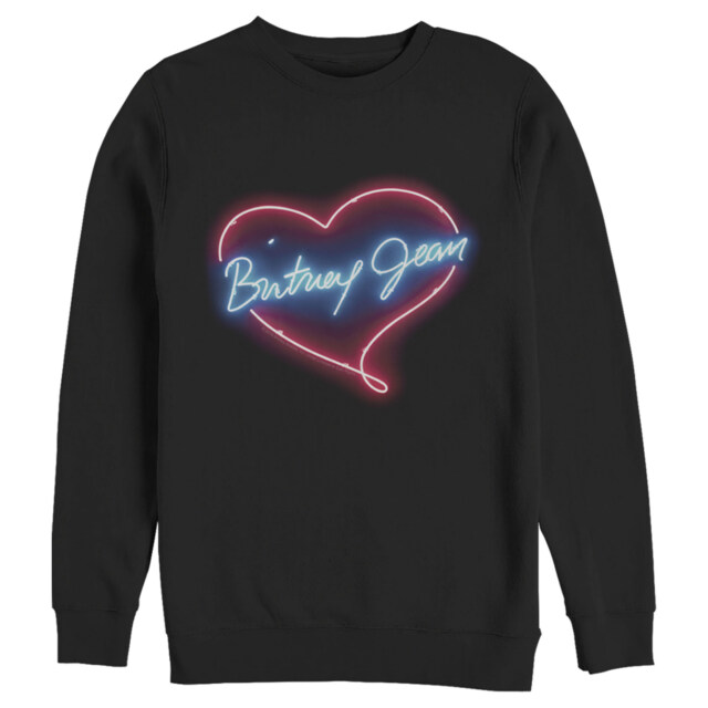 Men's Britney Spears Jean Neon Heart  Adult Sweatshirt