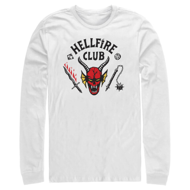 Men's Stranger Things Welcome to the Hellfire Club  Adult Long Sleeve Shirt