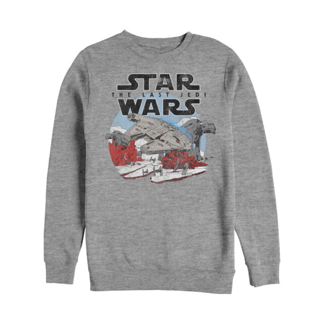 Men's Star Wars The Last Jedi Millennium Falcon Crait Battle  Adult Sweatshirt