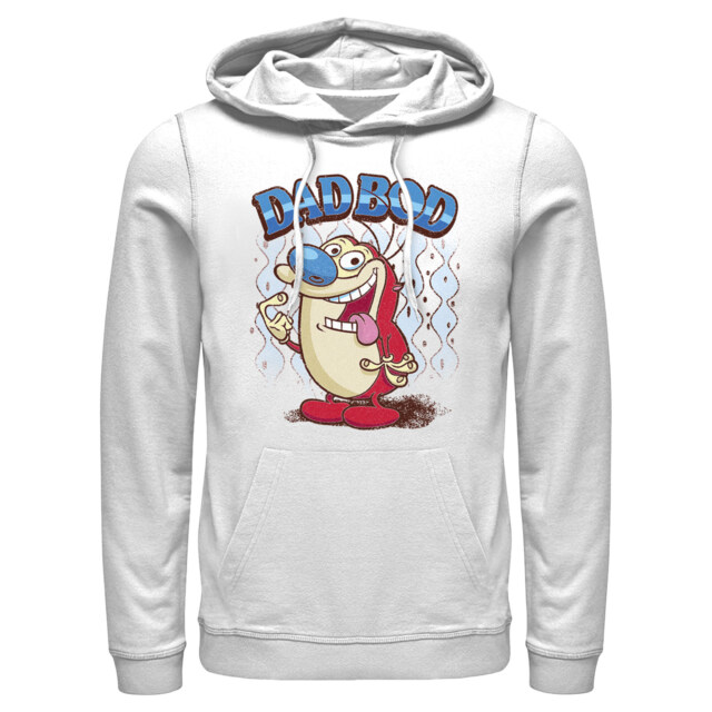 Men's The Ren & Stimpy Show Dad Bod Stimpy  Adult Pull Over Hoodie
