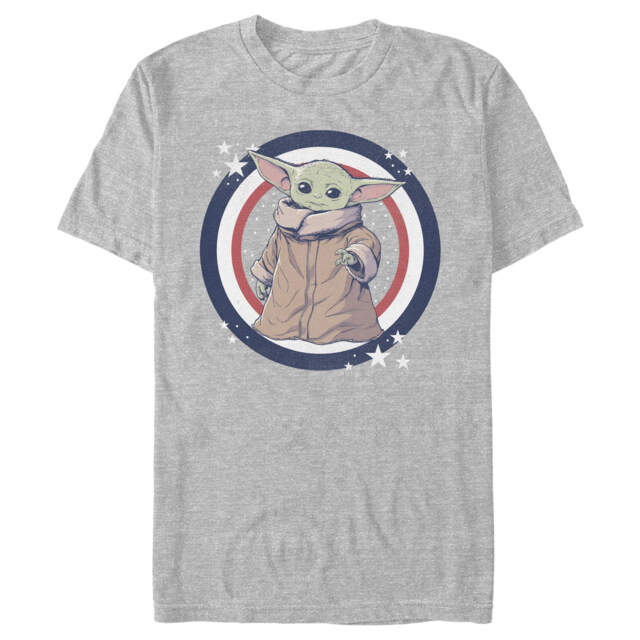 Men's Star Wars: The Mandalorian Fourth of July Grogu Circle  Adult T-Shirt