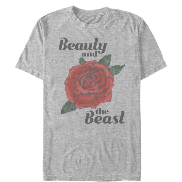 Men's Beauty and the Beast Rose  Adult T-Shirt