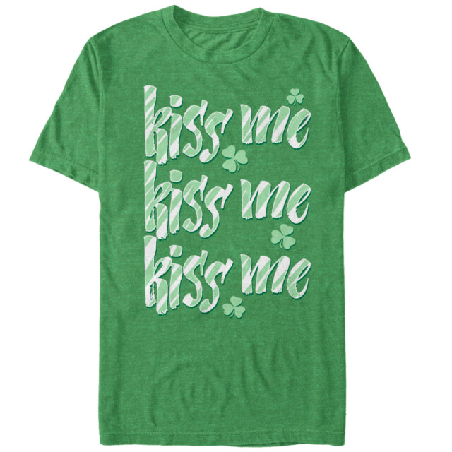 Men's Lost Gods St. Patrick's Day Kiss Me Three  Adult T-Shirt