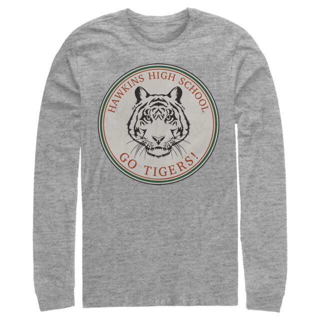 Men's Stranger Things Hawkins High School Go Tigers  Adult Long Sleeve Shirt