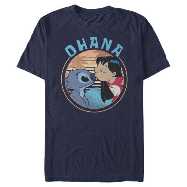 Men's Lilo & Stitch Ohana and a Kiss  Adult T-Shirt