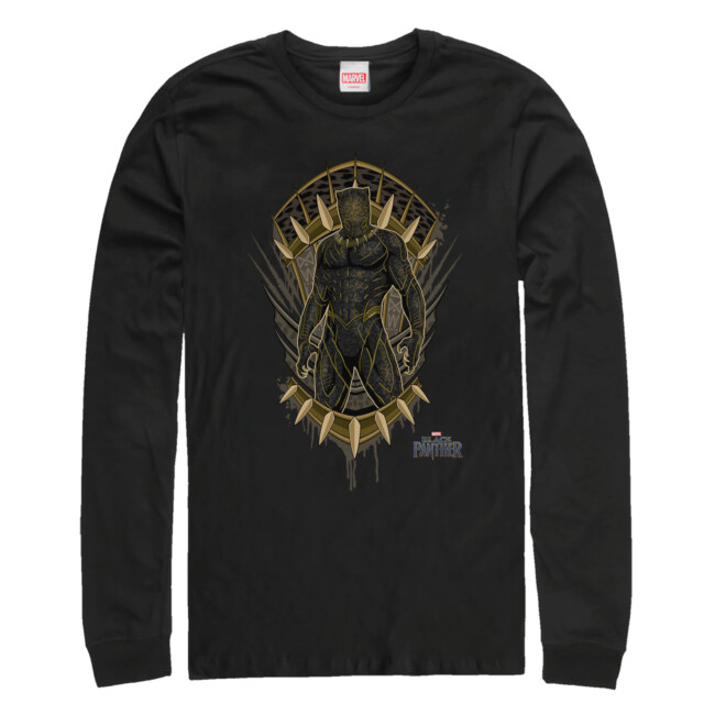 Men's Marvel Black Panther 2018 Claw Crest  Adult Long Sleeve Shirt