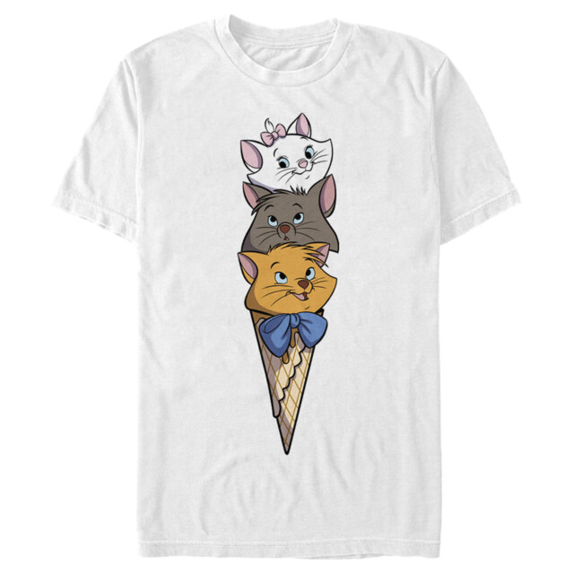 Men's Aristocats Triple Scoop Kittens  Adult T-Shirt