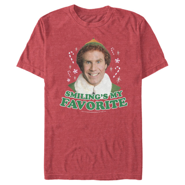 Men's Elf Buddy I Like to Smile  Adult T-Shirt