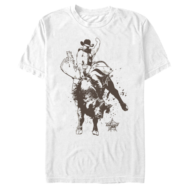 Men's Professional Bull Riders Ride the Line Sketch  Adult T-Shirt