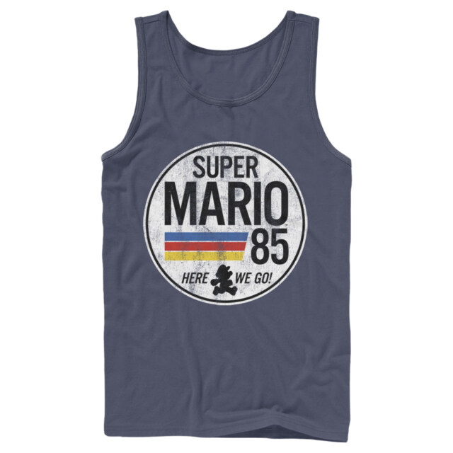 Men's Nintendo Super Mario Retro Rainbow Ring  Adult Tank Top