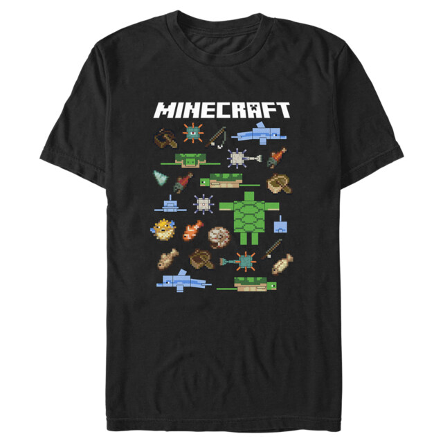 Men's Minecraft Fish and Mobs  Adult T-Shirt