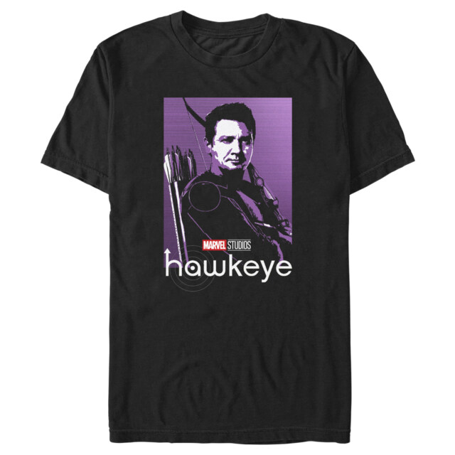 Men's Marvel Hawkeye Purple Portrait  Adult T-Shirt
