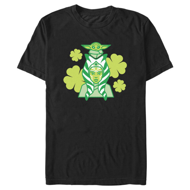 Men's Star Wars: The Mandalorian St. Patrick's Day Ahsoka Tano and Grogu  Adult T-Shirt
