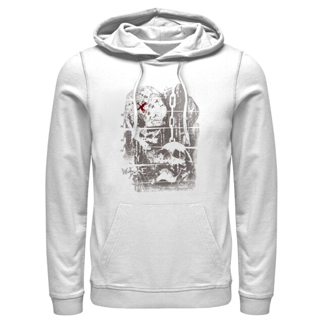 Men's Pirates of the Caribbean: Curse of the Black Pearl Jack Sparrow Distressed Skull Poster  Adult Pull Over Hoodie