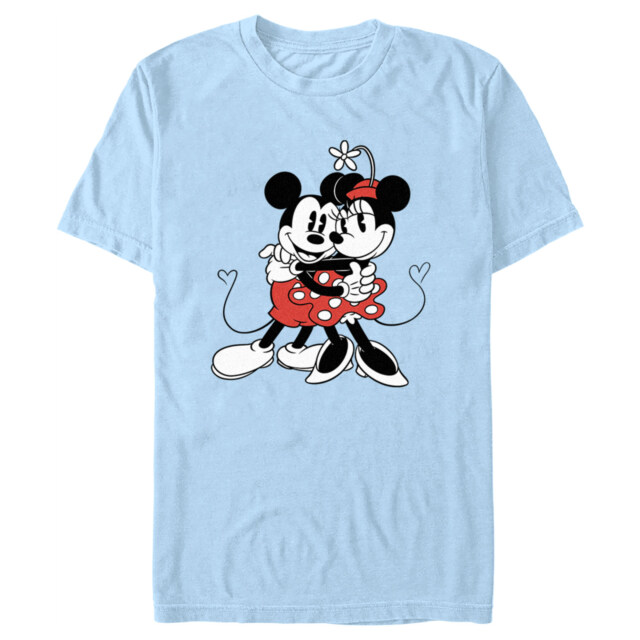 Men's Mickey & Friends Retro Minnie and Mickey Hug  Adult T-Shirt