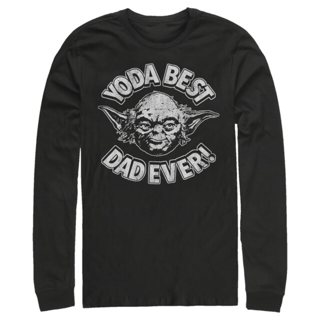Men's Star Wars Father's Day Yoda Best Dad Ever  Adult Long Sleeve Shirt