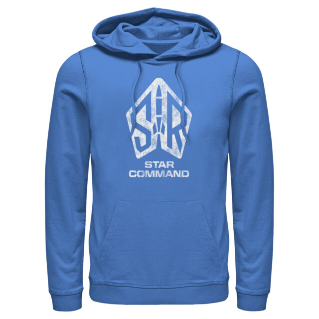 Men's Lightyear Star Command Distressed Logo  Adult Pull Over Hoodie