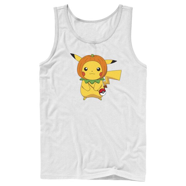 Men's Pokemon Halloween Pumpkin Pikachu  Adult Tank Top