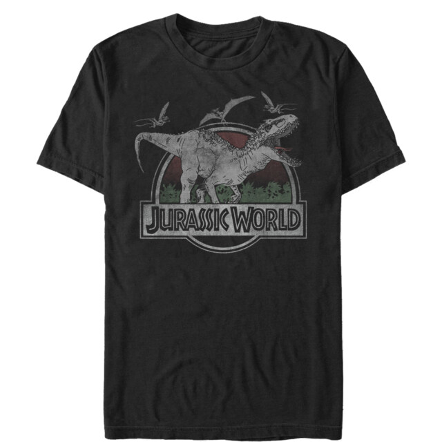 Men's Jurassic World T. Rex and Pterodactyls  Adult T-Shirt