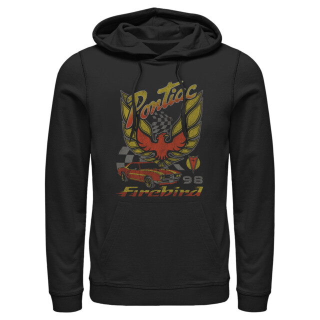 Men's General Motors Retro Pontiac Firebird Logo  Adult Pull Over Hoodie