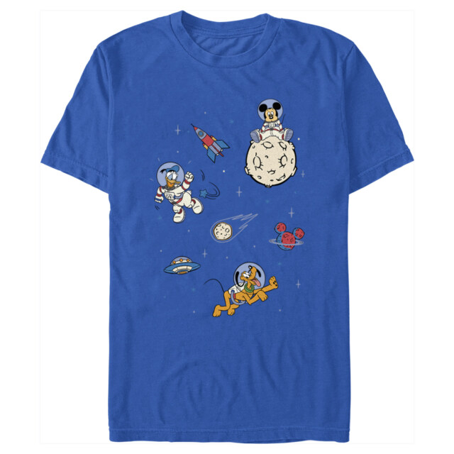 Men's Mickey & Friends Donald and Pluto Astronauts  Adult T-Shirt