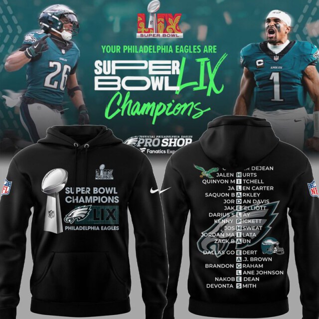 Philadelphia Eagles Super Bowl LIX Champions Limited Edition Unisex Sizes AUH Unisex Hoodie GTS013147